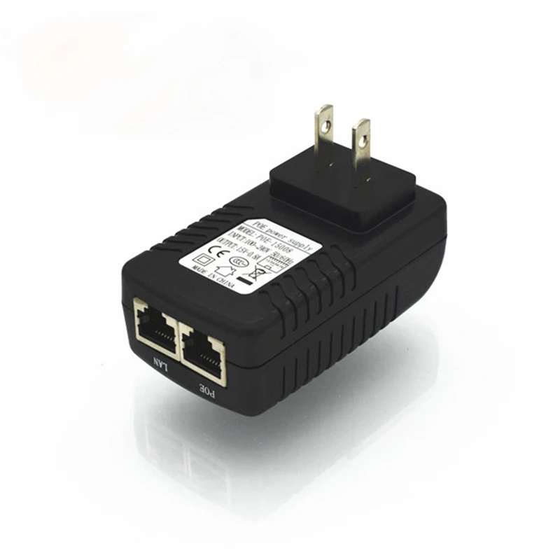 

15V 800MA POE Power Wall Plug Injector Surveillance CCTV Security Ethernet Adapter IP Camera 12W Supply US EU Specifications