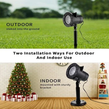 

Celebration Series Projector LED Image Motion Projection Light with 12 Slide Waterproof Rotating Light for Outdoor Activities