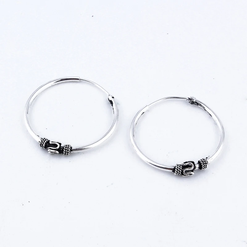 Sterling Silver Hoops Small Sterling Silver Hoop Earrings Ethnic Handmade Hoop Earrings for Women
