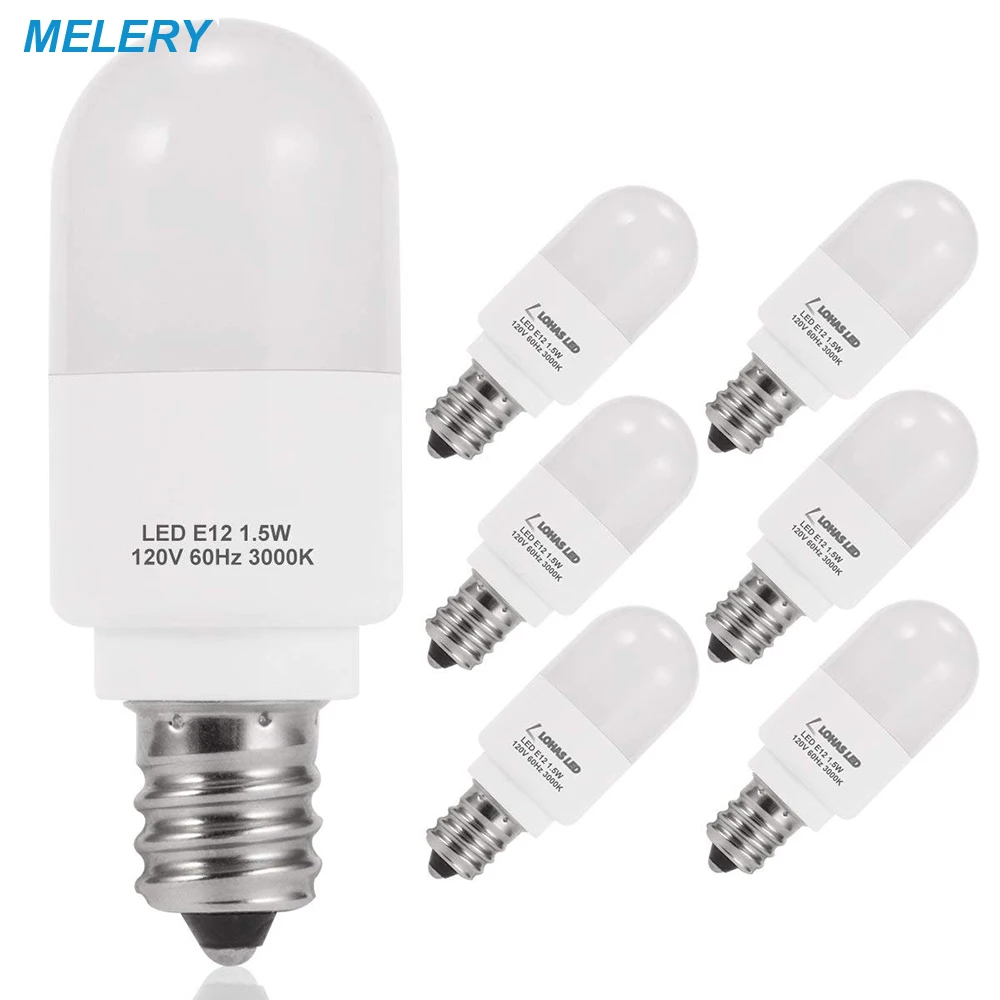 

LED Light Bulbs C7 Candelabra Base E12 Night Light 15W Equivalent (1.5W Bulbs) Soft White 3000K,150LM,Mini Nightlights-6 Pack