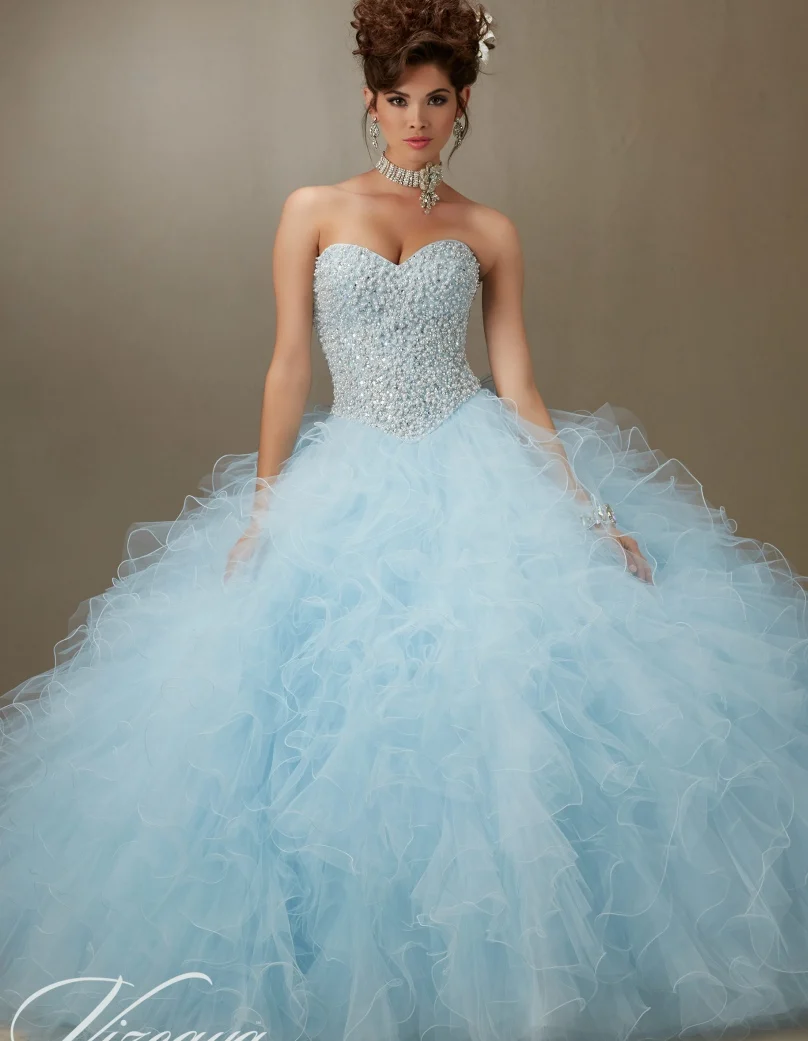 blue and white sweet 16 dresses
