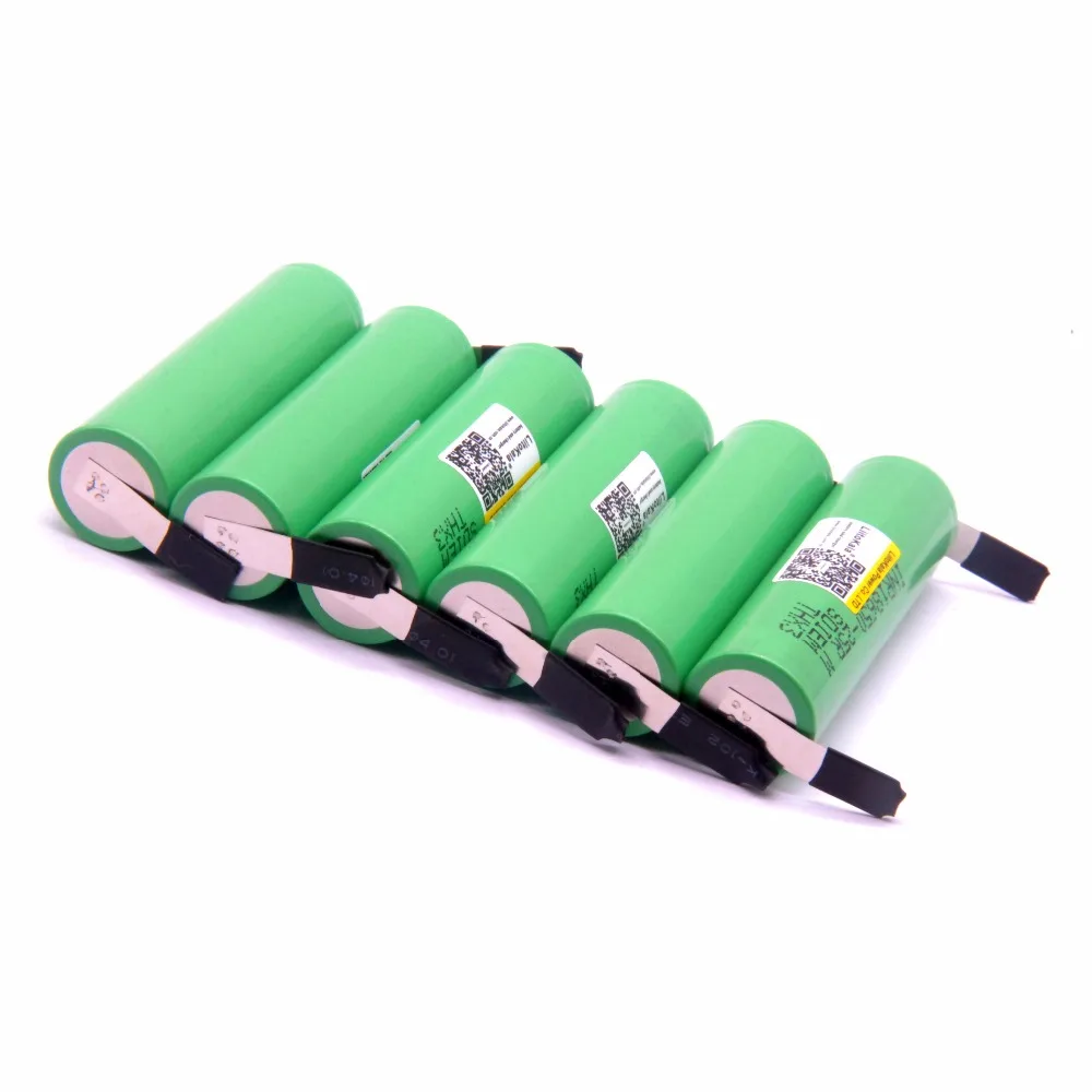 100 шт Liitokala 18650 2500mAh аккумулятор INR1865025R 3,6 V разрядка 20A выделенная батарея питания+ DIY никелевый лист