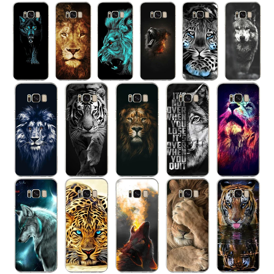 

29 colorful Lion Tiger leopard Wolf TPU Soft Silicone Case For Samsung Galaxy s6 s7 edge S9 S8 S10 Plus Phone Cover Capa Capinha