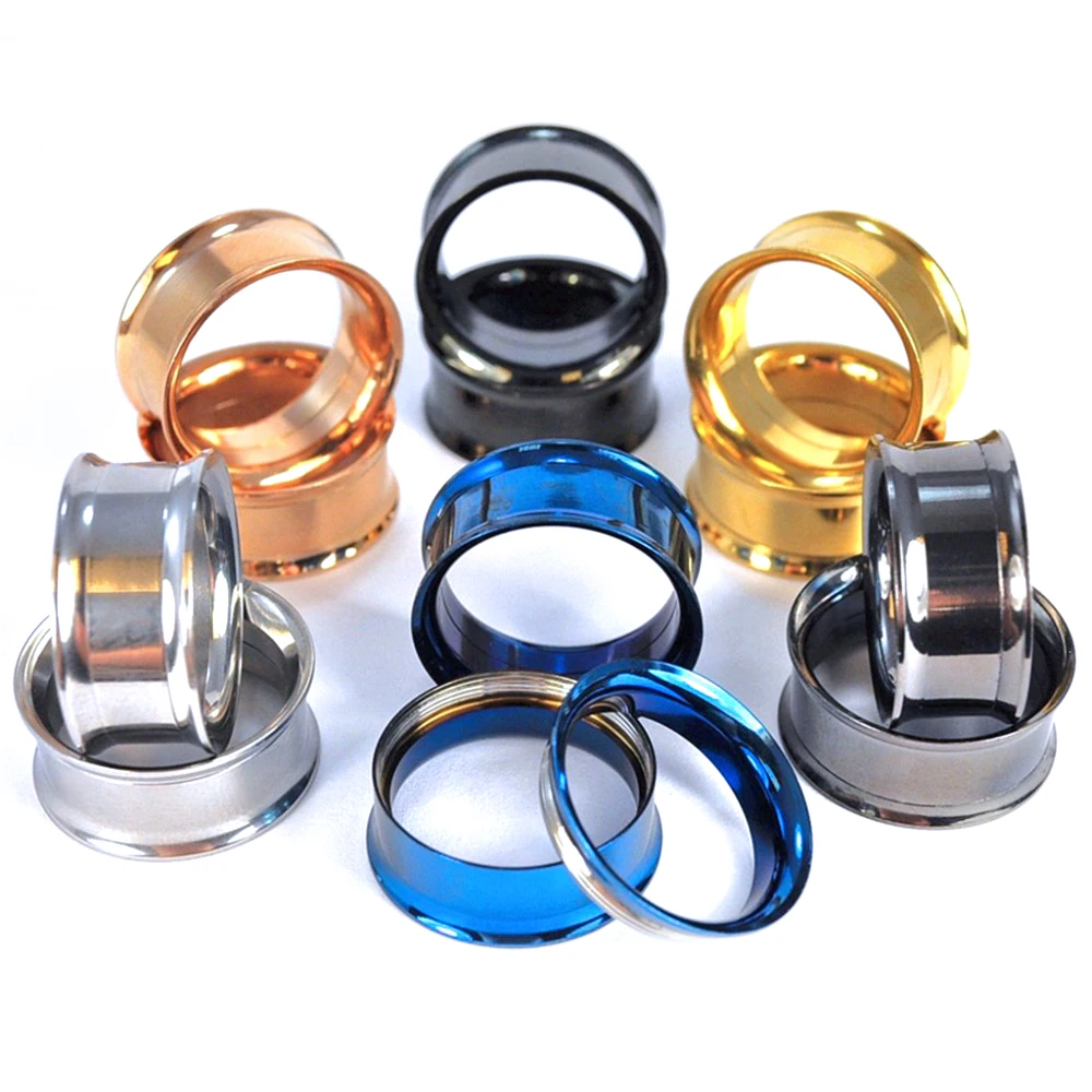 

Fashion Double Flared Tunnels Inside Screw 3-25mm Ear Plugs Tunnels Piercing Stainless Steel Ear Plug Flesh Tunnel Plugs Jewelry