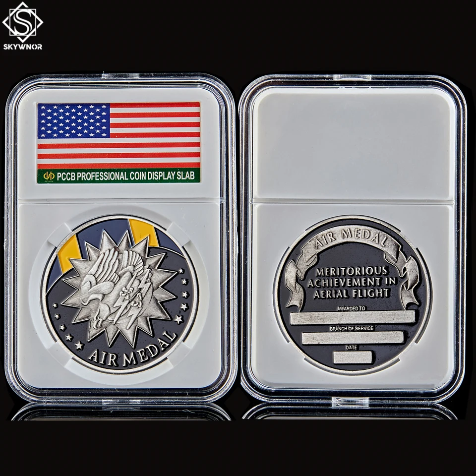

USA Challenge Military Air Forces Air Medal Meritorious Achievement In Aerial Flight Commemorative Coin Soldier