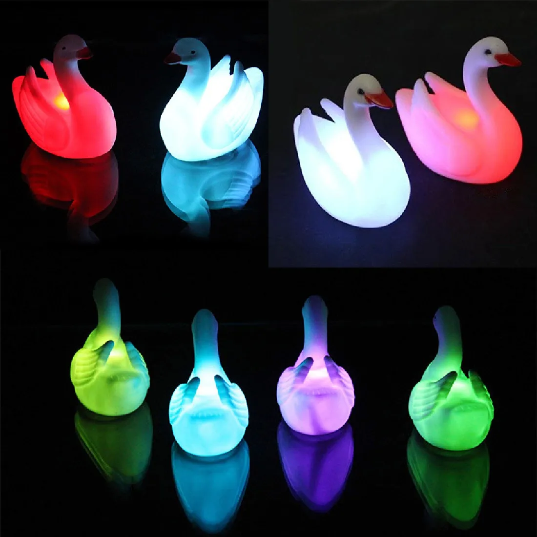 

Swan Shaped Flash Crystal Lamp Household LED Night Light Lamp Colorful For Bedroom Home Decor Unicorn Party Light