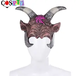 Cospty Хэллоуин Карнавал вечерние фестиваль Ларп Косплей Viking OX маска дьявола шлем головной убор с рогом