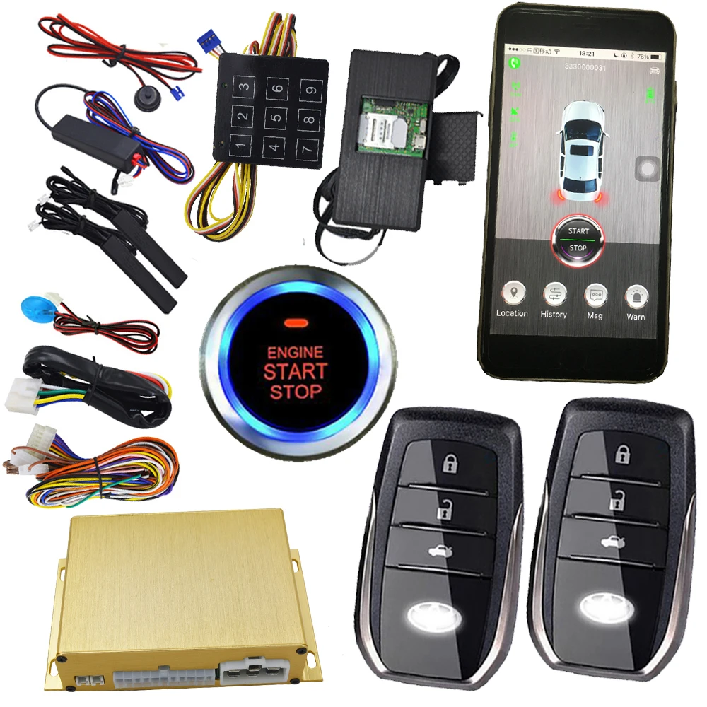 Us 170 7 5 Off Cell Phone Smart Keyless Auto Central Lock Remote Start Stop Engine Pcodes Emergeny Unlock Car Door Gps Online Location In