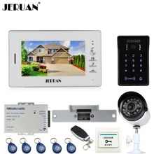 JERUAN 7“ Video Door Phone Intercom System kit waterproof Password keyboard Access Camera + 700TVL Analog Camera+remote control