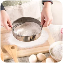 17,3 см Круглый сито для муки из нержавеющей стали плотный сетчатый однородный фильтр сахара для пирожное Тирамису