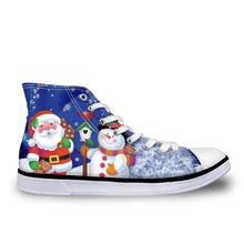 Индивидуальные для мужчин вулканизировать обувь Человек Классический Спортивная 3D красивый Рождественский Снеговик печати Санта Клаус высокие холщовые обув
