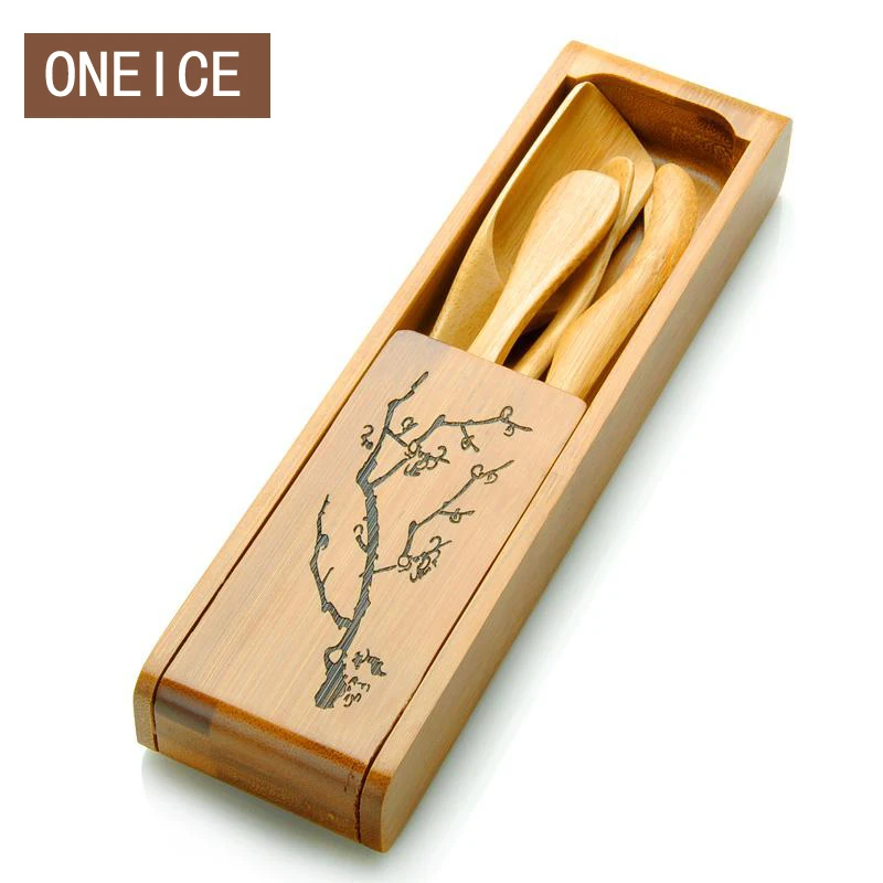 Skup Koreański składany bambusowy ceremonia herbaty sześć dżentelmenów połączenie Kung Fu części zamiennych klip igły łyżka pakiet