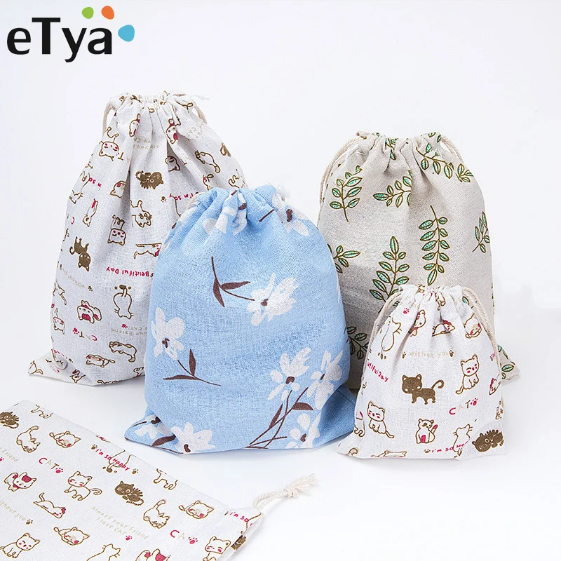 eTya Fashion Printing font b Drawstring b font font b Bags b font Cute Student font