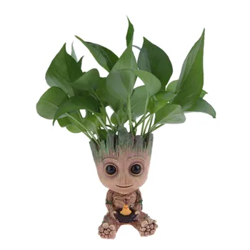 

Baby Groot Flower Pot Flowerpot Planter Action Figures Toy Tree Man Cute PVC Model Toy Pen Pots Gift for Home Office