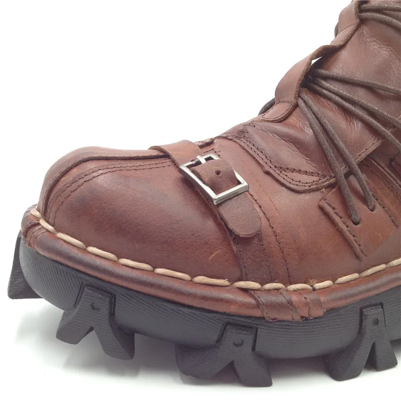 Готические модные мужские ботинки с черепом; ботинки Мартинс для мужчин; Теплые ботильоны с металлическим каркасом; мужские оксфорды; ND50