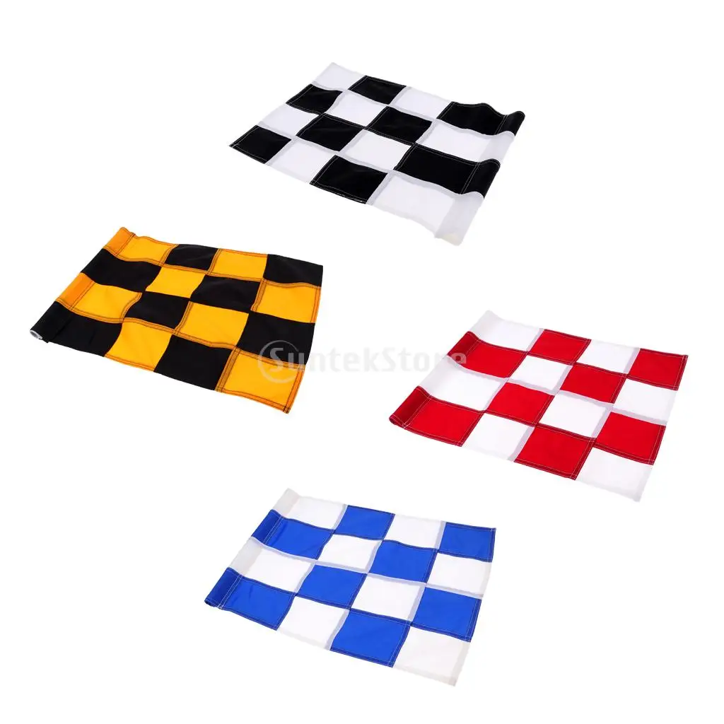 

4Pcs Practice Green Golf Flags Solid Nylon and Checkered Traning Golf Putting Green Flags Backyard Garden Golf Target flags