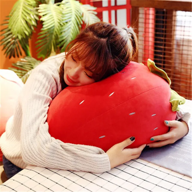 1Pcs Creative Cartoon Plush Strawberry Toy Children's Cute Fruit Stuffed Plush Sofa Cushion Pillow Fun Sleeping Toy Girl Gift 6