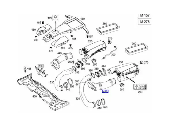 1 шт Левая сторона Впускной воздуховод шланг для Mercedes W212 W218 CLS550 E550 2780905182