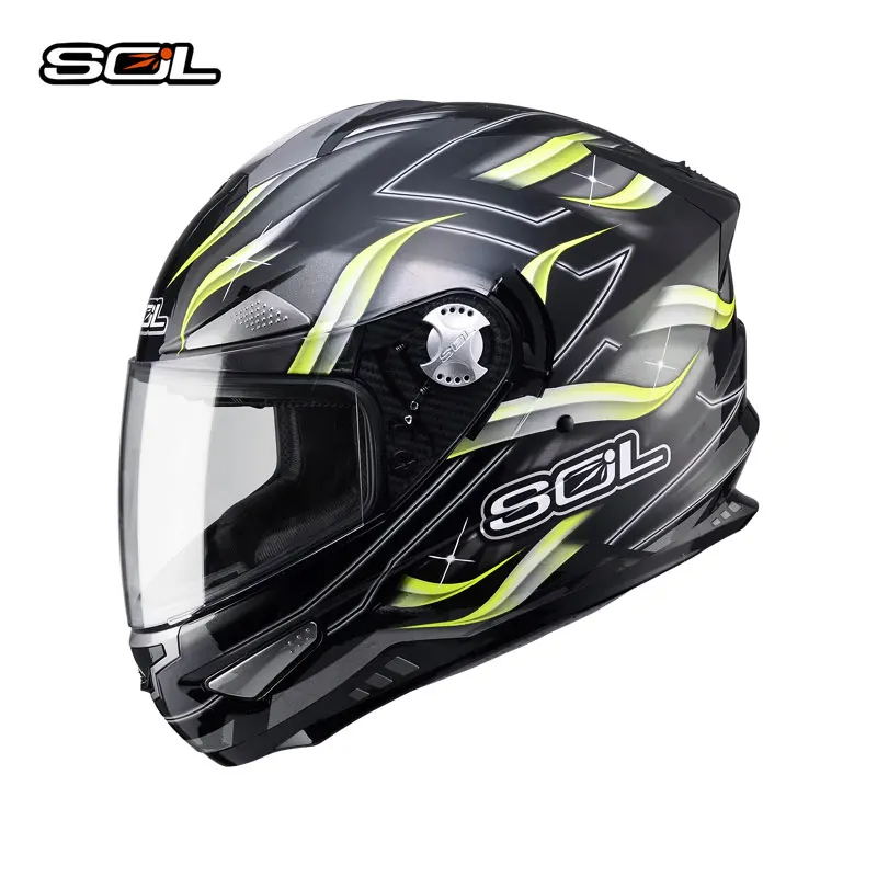 SOL moto rcycle шлем анфас шлем двойной объектив мото велосипед шлем Мото Кросс Каско capacete DOT утвержден SF-5 - Цвет: 7