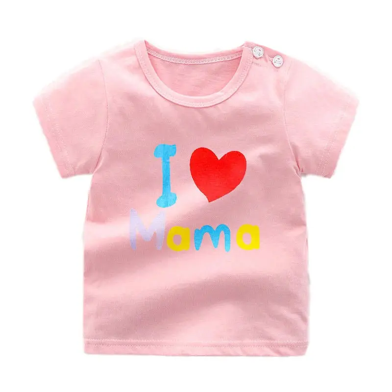 Baby Fashion Shirts Cartoon Printd Girl Tops O-neck Baby Tees Infant Kids Shirt Summer Baby Shirt Toddler Girl T Shirts