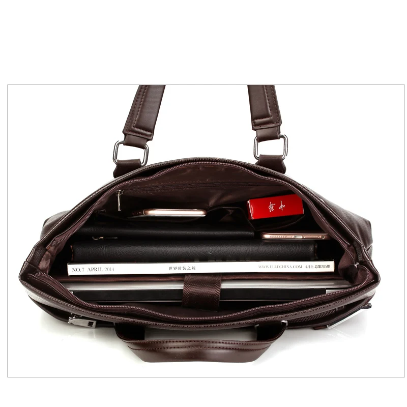 Настоящее Искусственная кожа высокого класса дизайн коричневый сумка для ноутбука Мужская Бизнес-пакет Новинка 2017 г. мужские деловые