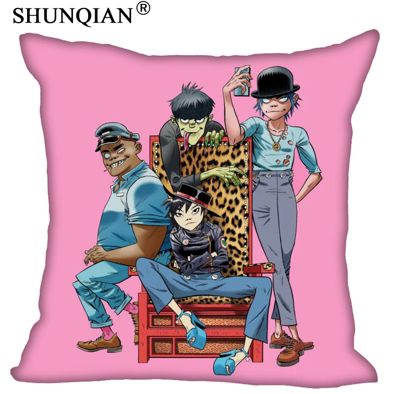 Наволочка на заказ с изображением Gorillaz квадратная молнии 35x35 45x45 60x60 см (с двух