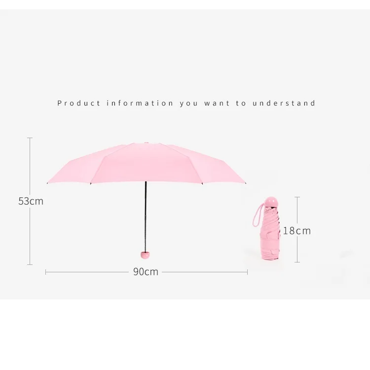 

18CM umbrella Mini Pocket Light Umbrella without capsule case UV Windproof Folding Travel Compact MAZWEI