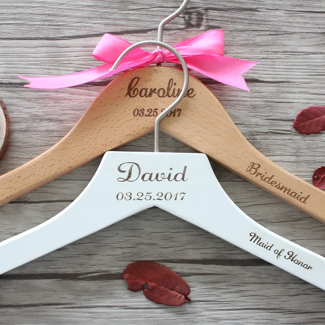 Personalized Wedding Hanger For Bride And Groom Custom Personalized Wedding Hanger For Bride And Groom Custom Dress Clothes Hangers With Name Date