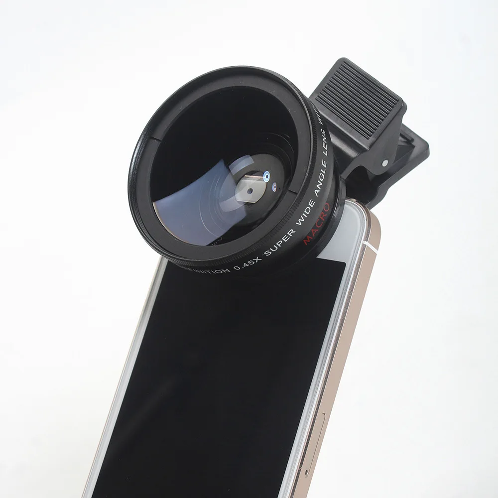 

0.45X Super Wide Angle Lens Macro Smartphone Lens 37mm Digital High Definition For iphone 5s 6 xiaomi huawei samsung camera