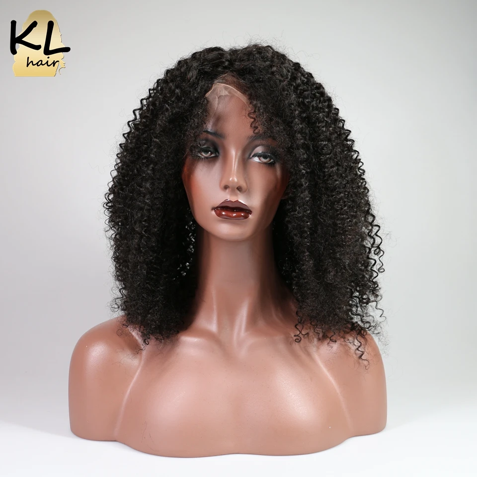 KL Hair 360 Lace Frontal Wigs With Baby Hair Afro Kinky Curly Human