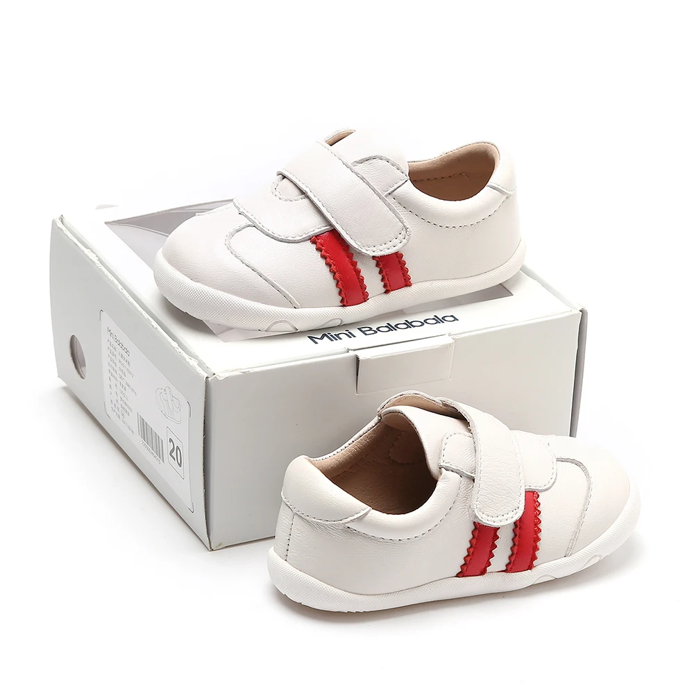 Mini Balabala детские кроссовки для малышей из натуральной кожи детская обувь для девочек мальчиков обувь первый шаг ходьбы мягкая подошва Нескользящая