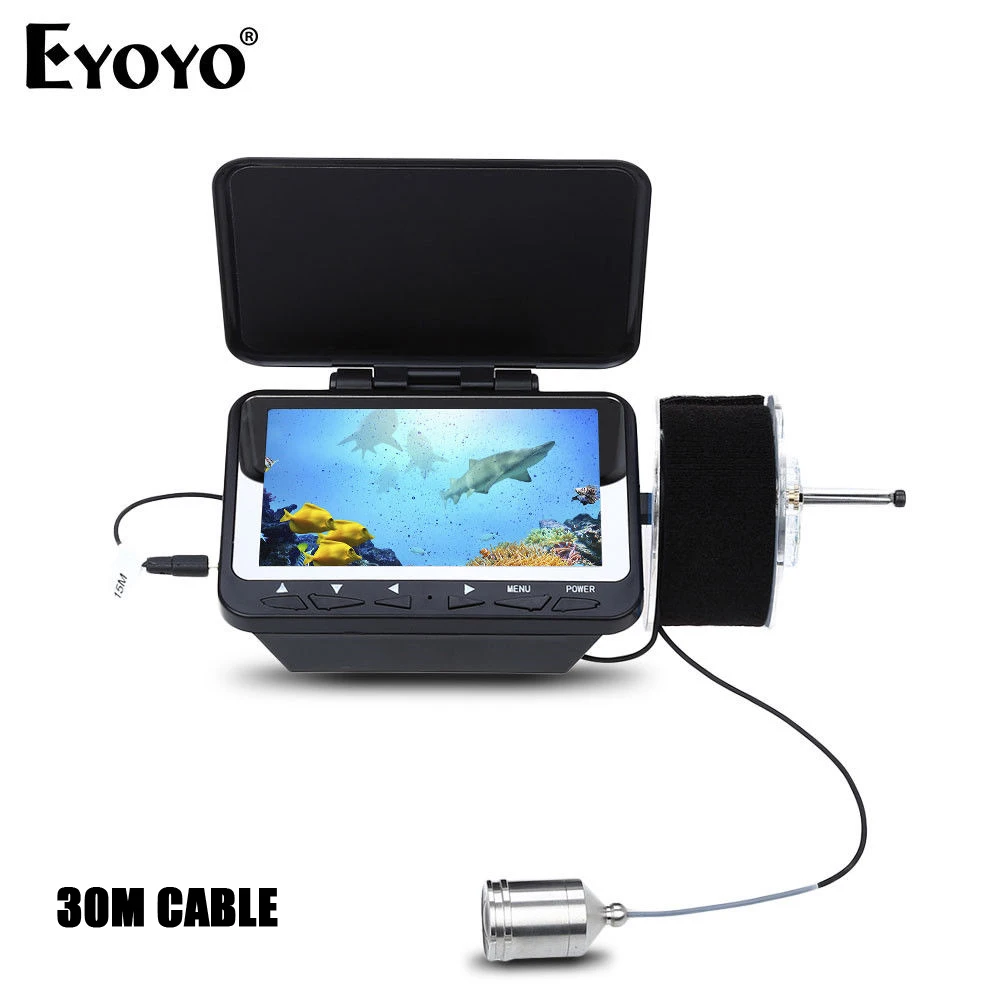 

Eyoyo F06 4.3" 30M LCD Monitor IR Fish Finder Detector Underwater Fishing Camera Night Vision Waterproof Fix On Rod Portable LED