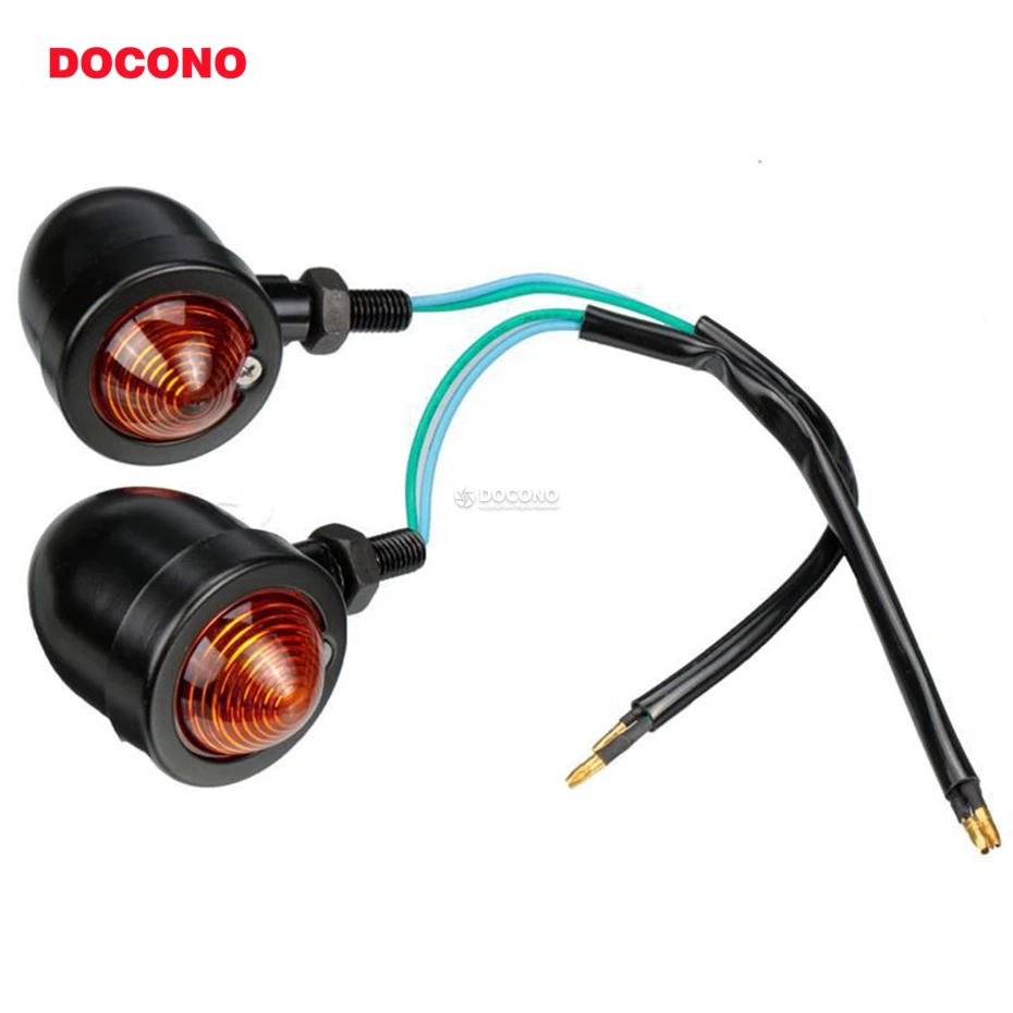 

2pcs Bullet Motorcycle Turn Signal Lamp Light 10mm for Chopper Bobber Cafe Racer Yamaha Suzuki Kawasaki