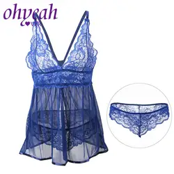 Ohyeahlover Эротическое горячее платье Babydoll женское прозрачное белье сексуальное кружевное улетающее ночное порно сорочка Нижнее белье