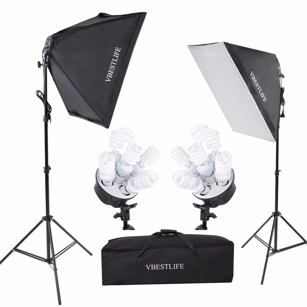 Professional Photography Kit Lighting Equipment Soft Light Umbrella Softbox Bulb Holder Light Bulbs Backdrops Photo Studio Kits