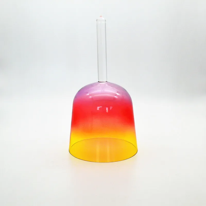 ВЧ 4 дюйма цветные кристаллы Поющая чаша с ручкой Радуга для вашего здоровья C/D/E/F/G/A/B/C# Любая Примечание для йоги - Цвет: Rainbow