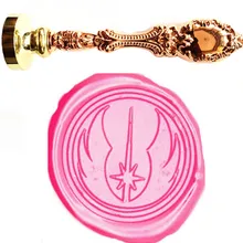 Винтажные джедаи символом в Звездных войнах пользовательское изображение логотип роскошный воск уплотнение штамп латунь Павлин металлическая ручка подарочный набор