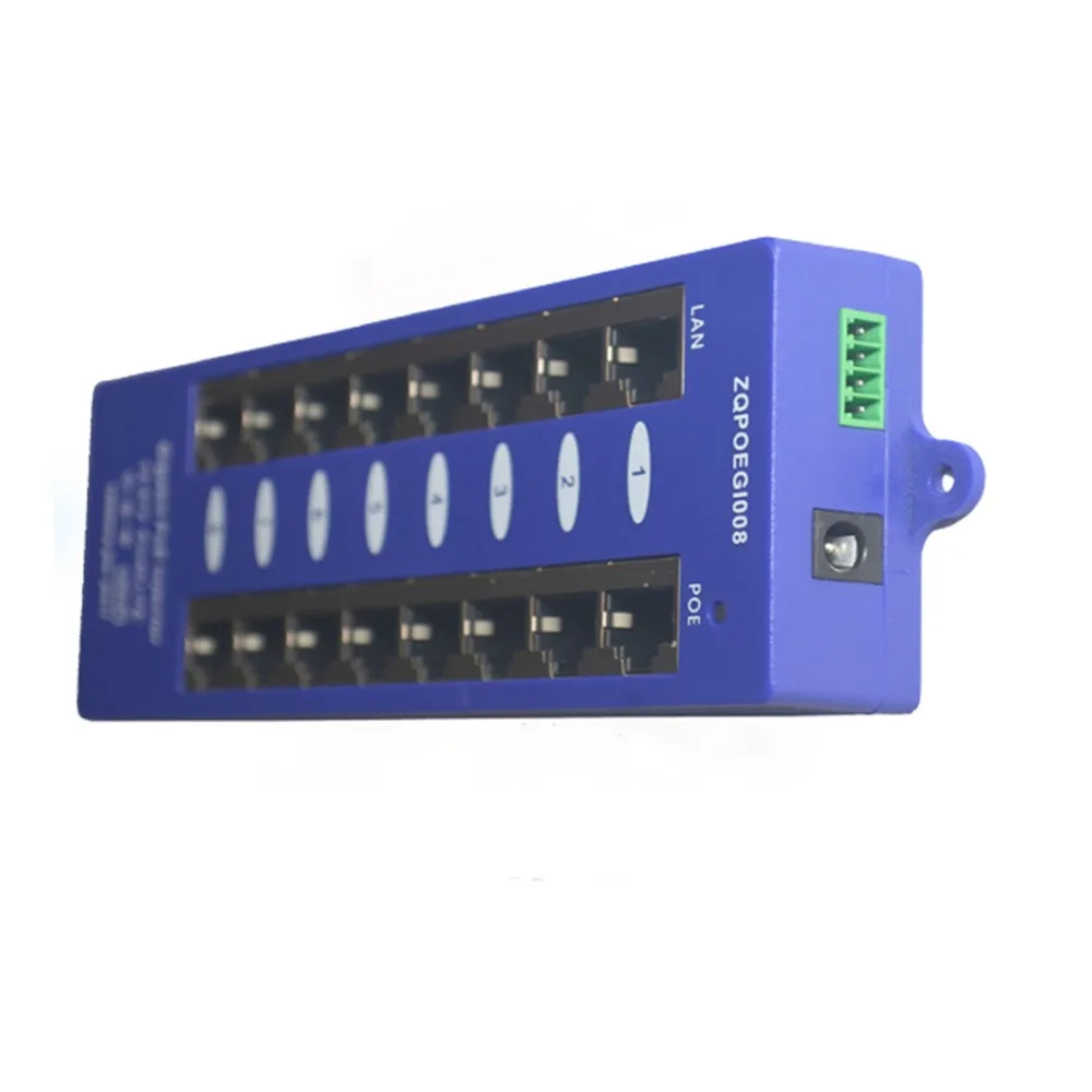 

Security Gigabit Passive 8 Port PoE Injector 802.3af PoE Patch Panel 1000Mnps For IP Camera Access Point