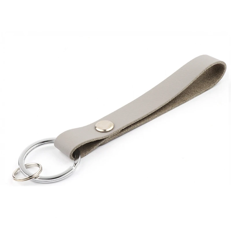 Модный металлический Кожаный Автомобильный брелок для ключей креативный держатель для ключей Органайзер Кошелек для смарт-ключа брелок карманное кольцо - Цвет: Gray