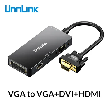 

Unnlink VGA to HDMI DVI VGA Converter with Audio Adapter FHD1080P@60Hz for laptop computer pc host to monitor projector HDTV