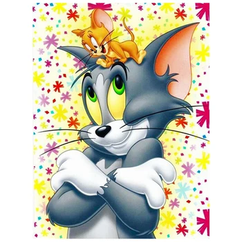 

YI BRIGHT Full Square/Round Drill DIY Diamond Painting "Cat/mouse" Embroidery Cross Stitch Rhinestones Home Decor CNN