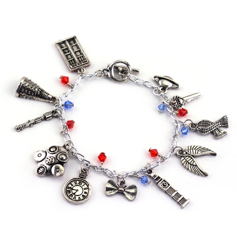 

dongsheng Fashion Doctor Who Bracelet Tardis Police Box Sonic Screwdriver Gas Mask Dalek Evil Robot Bangles Bracelets-25