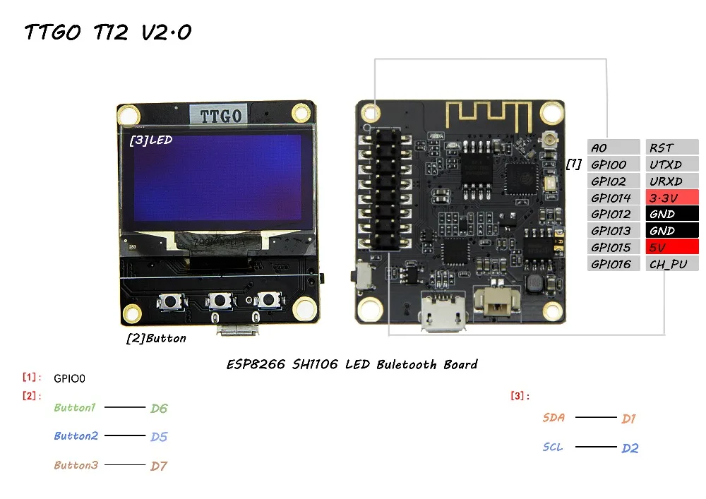 LILYGO®TTGO к ESP8266 OLED SH1106 1,3 дюймов Метеостанция Wifi метеомодуль