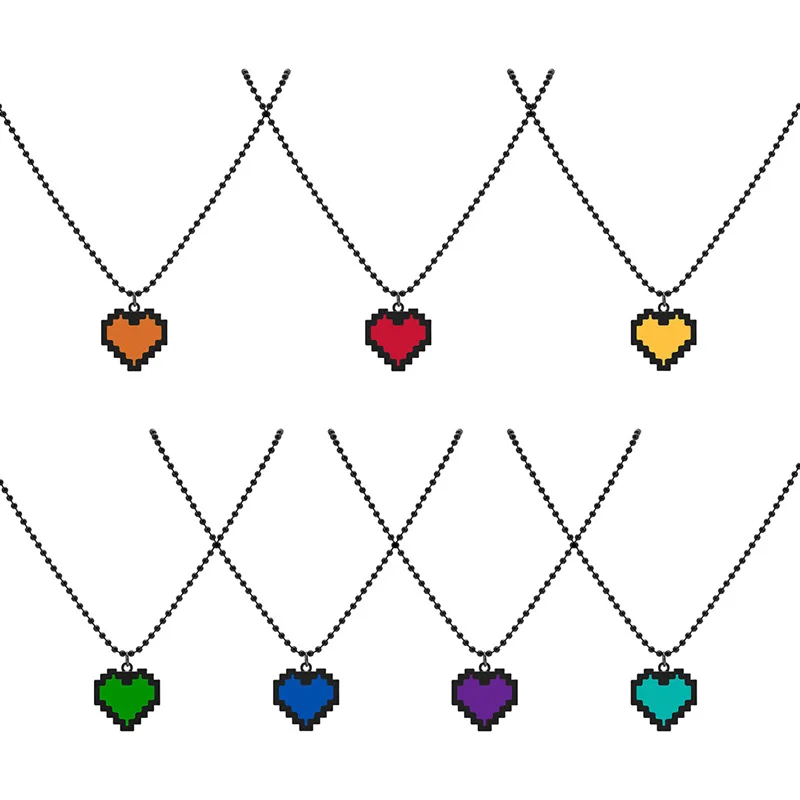 

Undertale soul red heart-shaped pendant necklace keychain fashion novelty colorful Keyring Jewelry Chaveiro bijoux femme gifts