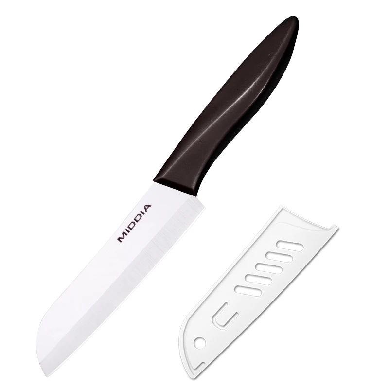 5 дюймов кухонный керамический нож Santoku нож для суши резки Ножи с оболочкой - Цвет: dark brown