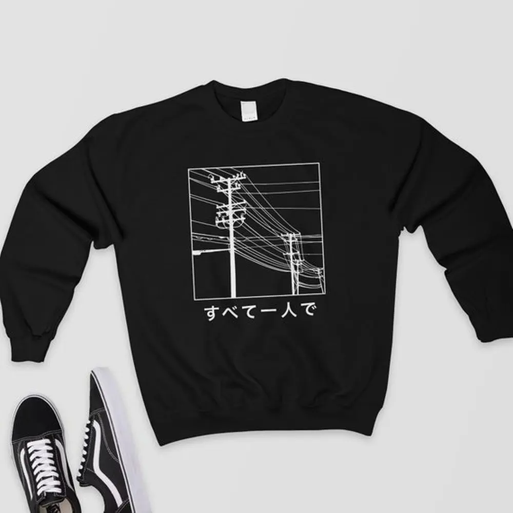 Все только Sweatershirt японской эстетики Sweatershirt Толстовка