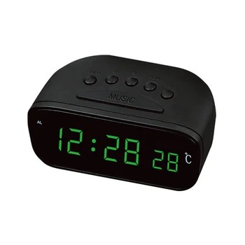 

Backlight Desktop LED Digital Clock Indoor /Outdoor Hygrometer Temperature Meter Student LCD Alarm Clock Night Glowing
