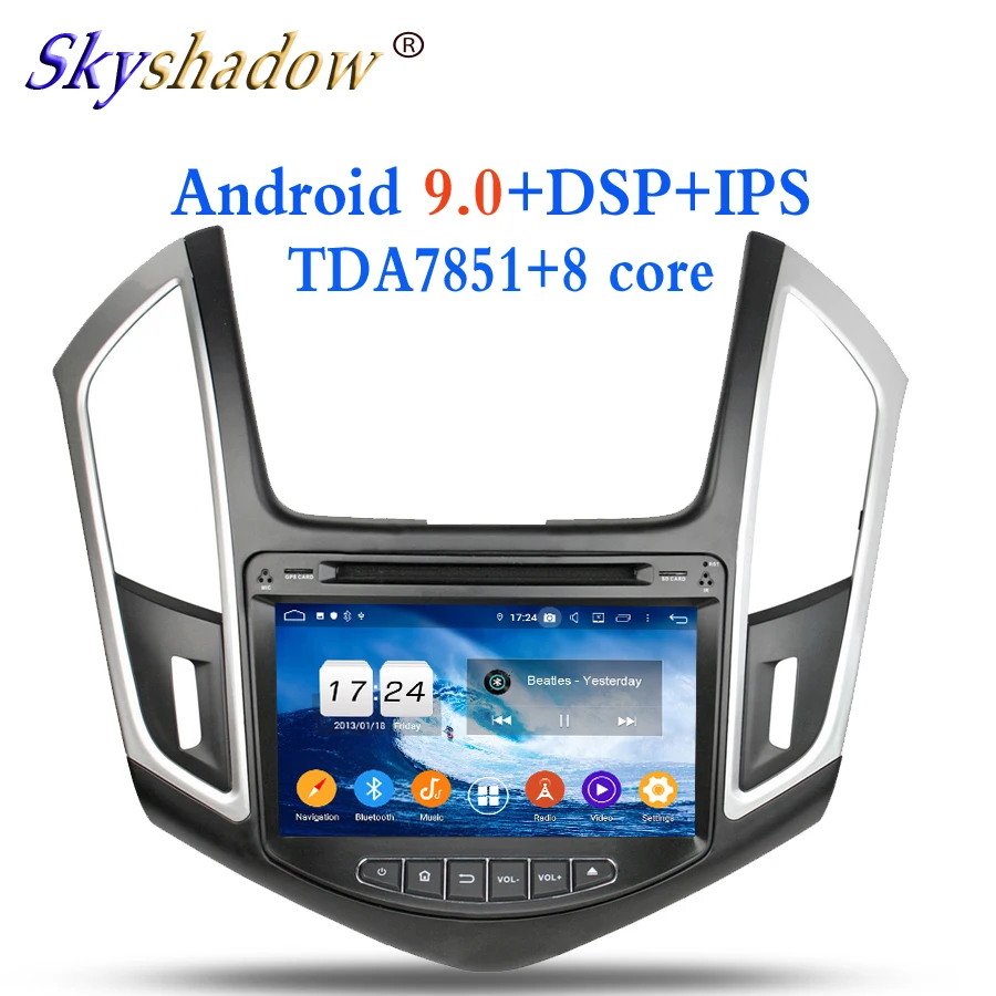 Best Android 9.0 4GB RAM 8 Core For Chevrolet CRUZE 2013 2014 2015 Car DVD Player Wifi BT 4.2 RDS RADIO GPS Glonass map DVR camera TV 0