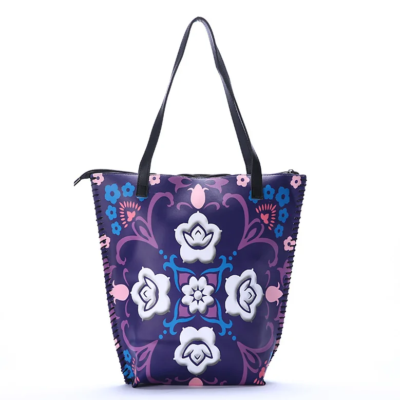 Модная женская сумка большого размера Женская Повседневная картина с цветами на холсте граффити сумка на плечо Bolsa Feminina пеленки сумки - Цвет: J