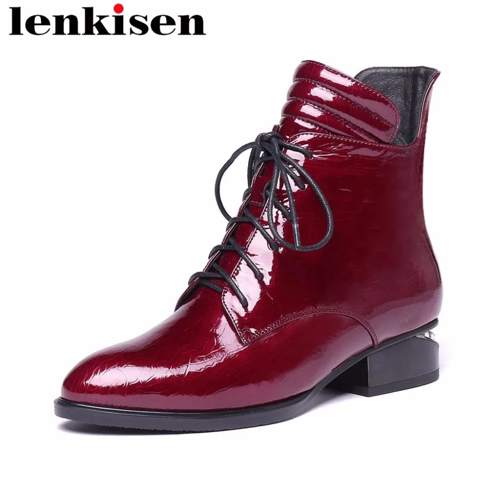 Lenkisen Perles Talons Chelsea Superstars Femmes L2f1 Microfibre Rouge Classique Rond Noir Bottes Fermeture Éclair Bout Décoration Cheville Gommage Bas vin zrzxgq